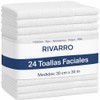 Toallas Faciales Blanco 100 Algodón Suaves Absorbentes Hotel Piezas