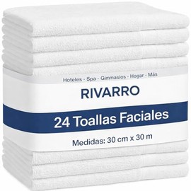 Toallas Faciales Blanco 100 Algodón Suaves Absorbentes Hotel Piezas