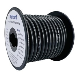 Dastard 10 AWG Silicone Stranded Wire【Black 50ft Spool】 Flexible 10 Gauge Automotive Wire 10AWG Electrical Tinned Copper Wire - 200℃ 600V - Car, RC Battery, Solar
