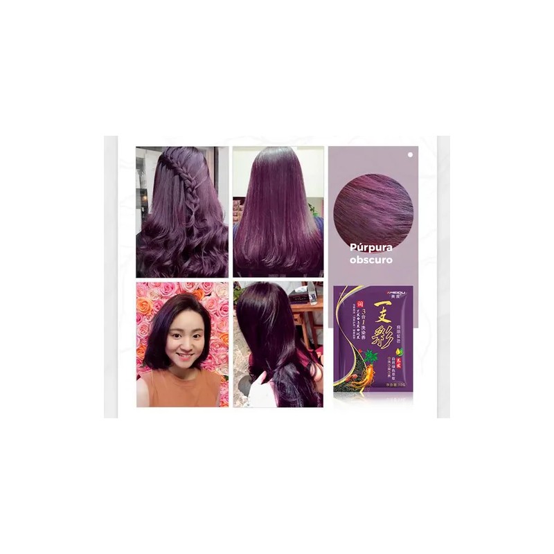 Paquete 10 Piezas Shampoo Tinte Instantaneo 15min Cubre Cana