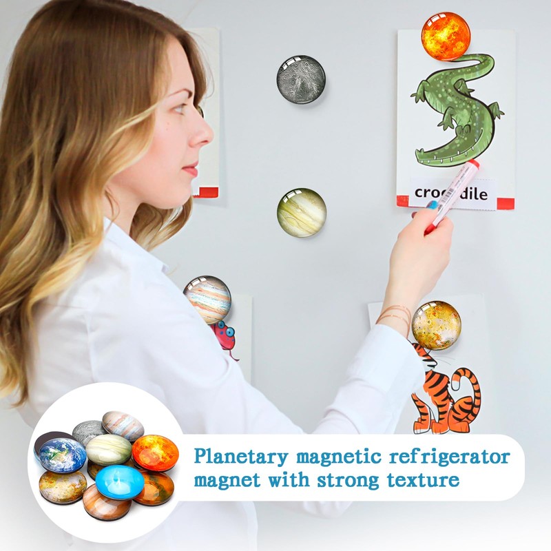 12 Planets Glass Fridge Magnet Star Fridge Magnets Decoration Planetary