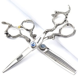 Hairdresser Professional 6 Inch - 7 Inch High-End JP440c Hairdressing Scissors Suit Hairstyle Tools Hair Scissors Set (6 Inch 2PC-B)