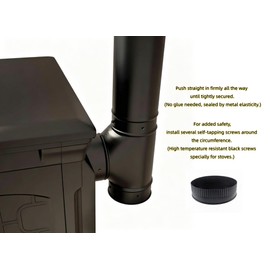Buying Q Buying S Replacement BM0153 8"Black Stove Pipe 24 Gauge Heavy Duty Crimped Plug/Stove Pipe end Cap Fits Wood Burning Stove/Fireplace, Tee Pipe Clean Out