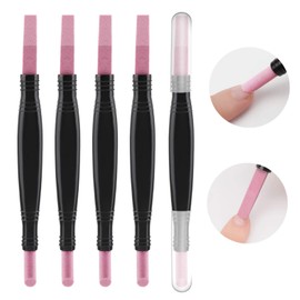 VETPW Pack of 5 Pumice Stone Nail Files, Double Head Nail Art Polishing Pen Stick, Cuticle Pusher, Cuticle Remover Stick, Pedicure Manicure Tool, Cuticle Trimmer for Nail Bed Cleaning