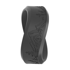 Enso Rings Bevel Classic Silicone Wedding Ring – Hypoallergenic Unisex Wedding Band – Comfortable Band for Active Lifestyle - Slate Peak - Size 12