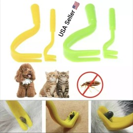 TickRemoverChina 2pcs Pets Tick Remover Mites Twister Tool Set Dual Teeth Twister Hook Dogs Cats