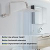 NearMoon S Shape Shower Extension Arm with Flange, Stainless Steel