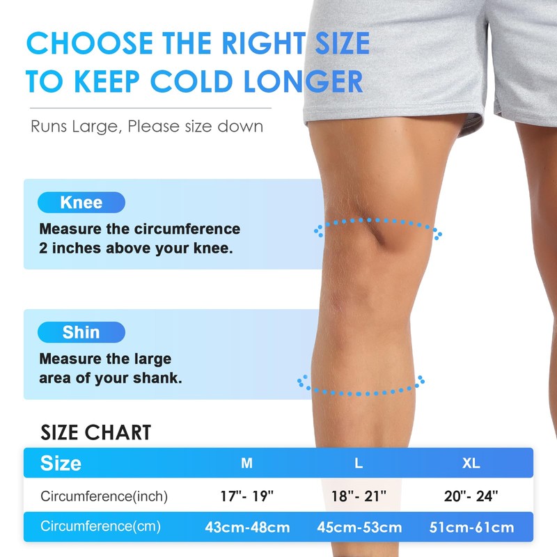 ComfiTECH Large Knee Ice Sleeve for Injuries Compression Sleeve, Flexible
