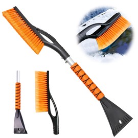 YCSYHQQX 3-in-1 Removable Ice Scraper and Snow Brush, Ice Scraper Car with Broom & Soft Handle Ice Scraper Brass Blade/Ice Scraper with Broom / Windscreen Scraper Car / Ice Scraper Car