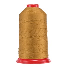 QUARKZMAN 700 Yards Bonded Nylon Sewing Thread Size 840D/3 Sewing-Heavy Duty Upholstery Outdoor for Leather Jeans and Weaving Craft Machine DIY Gold Tone