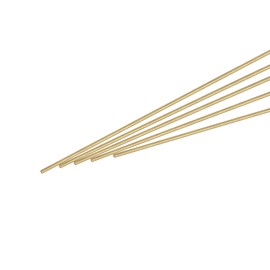 sourcing map Brass Rod,Brass Solid Round Rod 0.7mm/0.027inch Diameter 200mm Length Lathe Bar Stock for RC Model DIY Craft Pack of 10