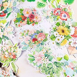 PAOPAO 20pcs Flower Stickers,Blossom Stickers,Laptop Decals,Scrapbook stickers,DIY Decoration Planner Stickers