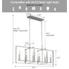 Munbea 6-Light Nickel Island Light, No Installation Required, Foldable Square