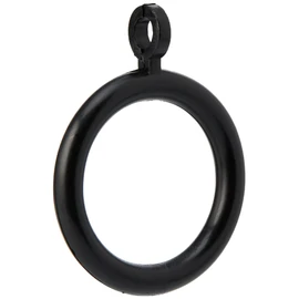 Merriway BH03244 (24 Pcs) Plastic Curtain Drapery Pole Rod Rings with Fixed Eye, Inner Diameter 28mm (1.1/4 inch) Outer Diameter 40mm (1.1/2 inch) Black - Pack of 24 Pieces