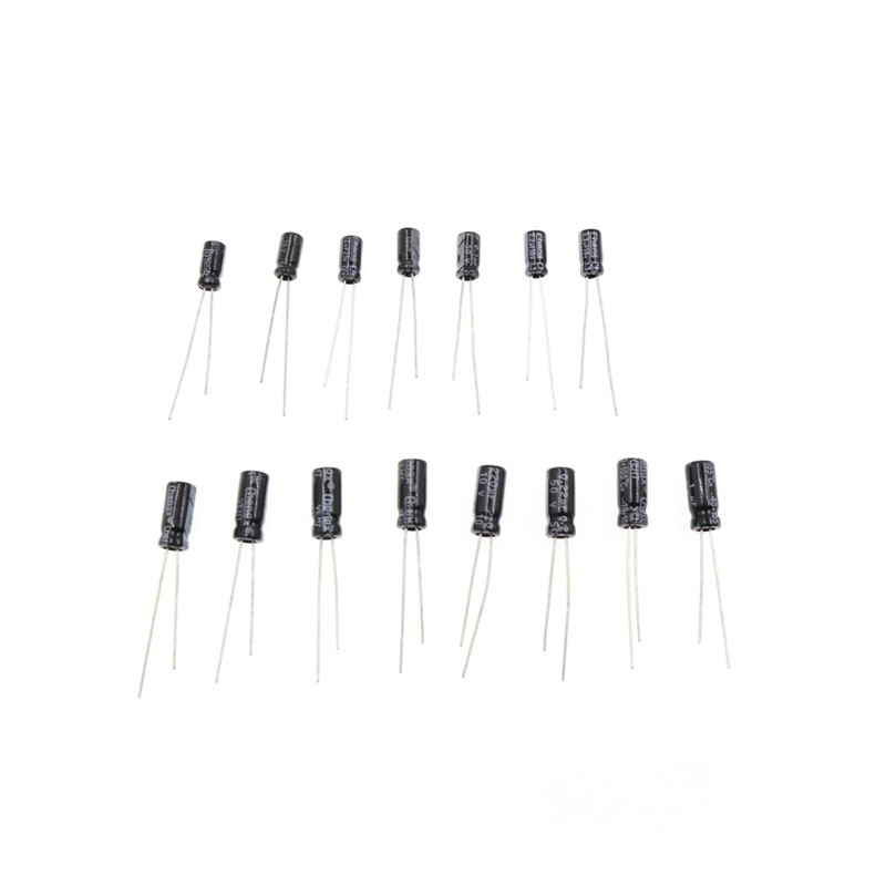 200Pcs 15 Values 10V-50V Electrolytic Capacitors Assortment Box Range 0.1uF
