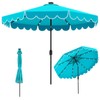 Tangkula 10FT Solar LED Patio Umbrella, 2-Tiers Scalloped Outdoor Table