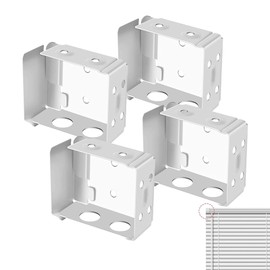 4 PCS Venetian Blind Fittings Brackets Window Blind Bracket Blind White Color Window Profile Box Mounting Bracket Square Headrail Bracket Track End Holder Prefer for Home Office Install Curtains