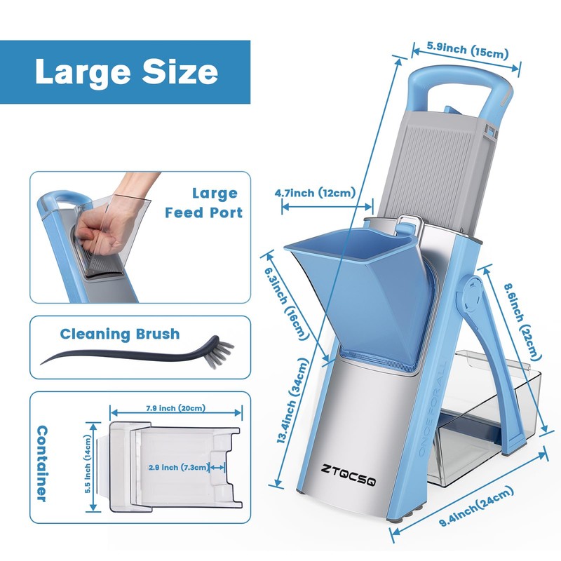 ZTQCSQ Upgraded version Mandoline Slicer for Kitchen &Safe Vegetable Chopper