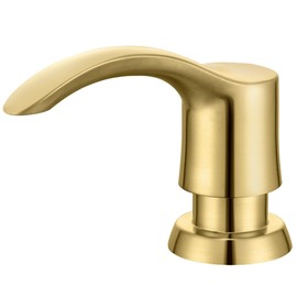 GAGALIFE Kitchen Sink Soap Dispenser with Large Bottle, Built in Sink Soap Dispenser Refill from Top, Brushed Gold