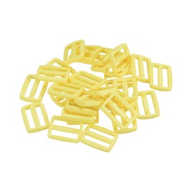 M METERXITY 50 Pack Tri-Glide Slide - Plastic Adjustable Slide Buckles Webbing Fastener, Apply to Purse Belt Strap Hardware (1 Inches, Yellow)