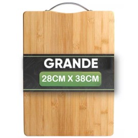 Lagom Tabla Picar Cortar Lagom 28x38cm De Bambú Y Madera Orgánico Natural 3en1 Con Agarradera Colgable Excelente Artesanía Sin Daño A Cuchilla Facil De Limpiar Alta Densidad Dureza Preparación De Alimentos