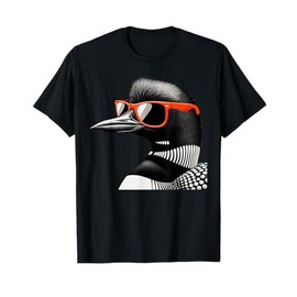 Cool Loon Bird Wearing Sunglasses Graphic Art T-Shirt