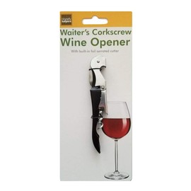 Waiter's Corkscrew Wine Bottle Opener - Built In Cork Remover & Foil Cutter (1)