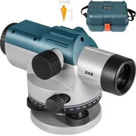 Happybuy 24X Automatic Optical Level Kit, High Precision Builders Level, Magnetic Dampened Compensator, Waterproof IP54, Height/Distance/Angle Measurement, Transport Lock