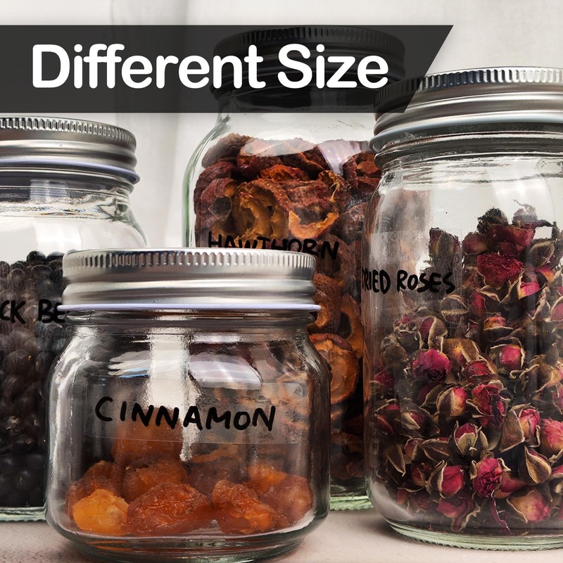 JIEHENG 170Pcs Clear Removable Labels for Jars,for Storage Bins,for Food