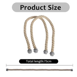 JOOTUEPO 2 Beige Rope Handles, Handle Rope Replacement Chain Strap, Replacement Bag Chain Replacement Accessories, Classic Rope Handle Handle Replacement for Canvas Bag Women's Handbags
