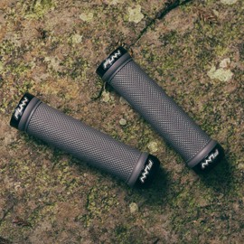 Funn Combat Mountain Bike Handlebar Grips with Double Lock-on Clamp, Easy-to-Fit and Durable Grips for Bicycle (Gray)