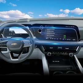 WEIPIN For 2025~2026 Chevy Suburban (LS/LT/RST/Z71/Premier/High Country) Screen Protector 17.7+11 Inch Glossy Tempered Glass Touchscreen *1 + Dashboard *1 Accessories - No More Scratch&Fingerprint