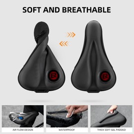 ROCKBROS Bike Seat Cover Bike Seat Cushion Gel Padded Comfortable for Peloton Seat Cushion Men Women