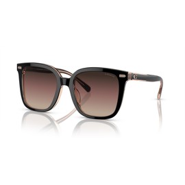 Coach HC8381U Universal Fit Sunglasses, Black/Transparent Blush/Brown Purple Grey Gradient, 54 mm