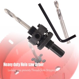 Koopi 4-3/8" Hole Saw with Heavy Duty Arbor, 38mm Depth Bi-Metal 1.5 inch Hole Cutter for Easily Drilling Wood, Plastic, Plywood, Drywall, Thin Metal (111mm)