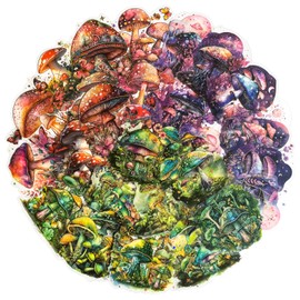 Yoksas 60Pcs Vintage Fantasy Forest Mushroom Stickers - Waterproof Clear Holographic Scrapbook Stickers for Junk Bullet Journal,Collage Album,Arts Crafts