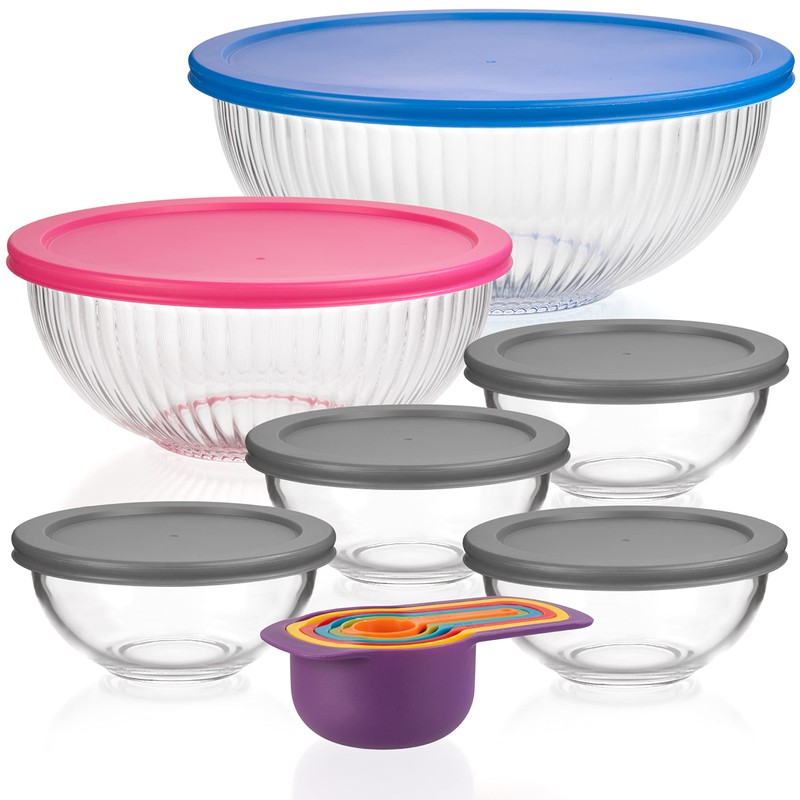 dokaworld Set of 6 Stackable Space-Saving Nesting Glass Bowls with