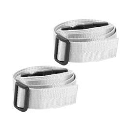 Adjustable Luggage Strap, Wear-Resistant Traveling Baggage Strap Reinforced Buckle Quick Identify Silky for Laggages(Silver)