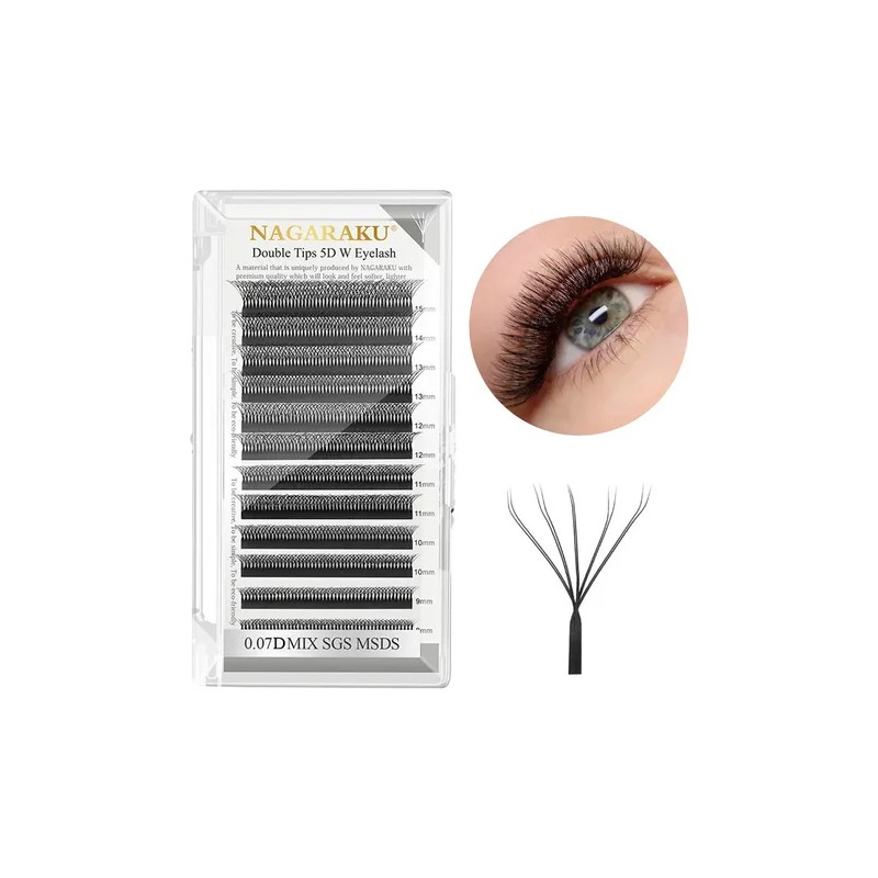 Nagaraku Extensiones De Pestañas Cifrado 5d W Shape