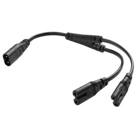 C8 to Dual C7 Y Splitter Power Cord YACSEJAO 1FT IEC 320 C8 to Dual C7 1 in 2 Out Power Splitter Cable for LCD Monitors, Desk Lamps, Speakers (Straight)