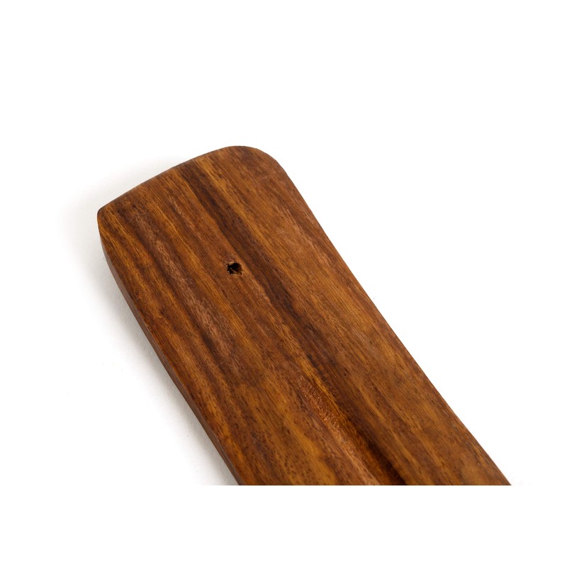 Wooden Incense Holder for Sticks with Inlays of Brass Crescent