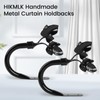 HIKMLK Piano Black Leaf Curtain Tiebacks - Piano-Lacquer Aluminum Holdbacks