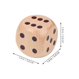 STOBAZA 2pcs Wooden Dice Six Sided Dice Entertainment Dices Party Game Dices Role Play Dice Toy Light Brown