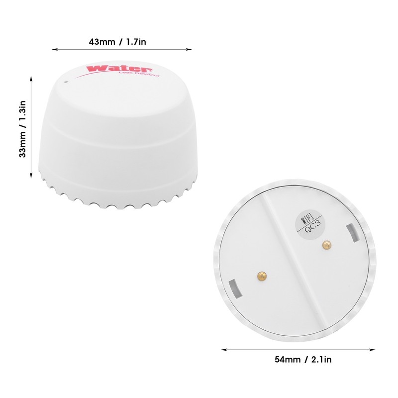 3V Wifi Wireless Water Leakage Detector Overflow Alarm Red LED