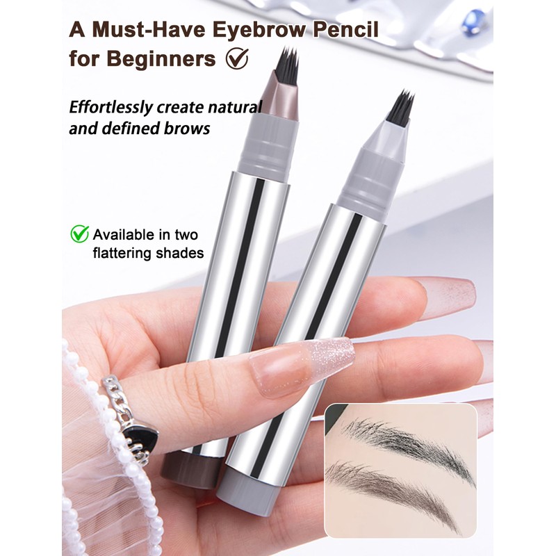 Erinde Braun Microblading Eyebrow Pencil, Long-Lasting, Waterproof and Smudge-proof Eyebrow