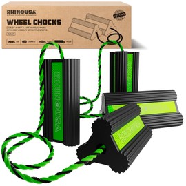 Rhino USA Heavy Duty Rubber Wheel Chocks for Trucks, Trailers, Tires, RVs & Air Planes - Durable, Non-Slip Chocks for Maximum Safety