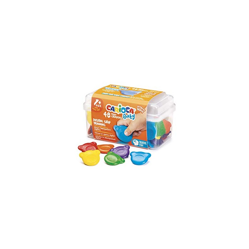 CARIOCA Baby Teddy Crayons | Box of Coloured Crayons for