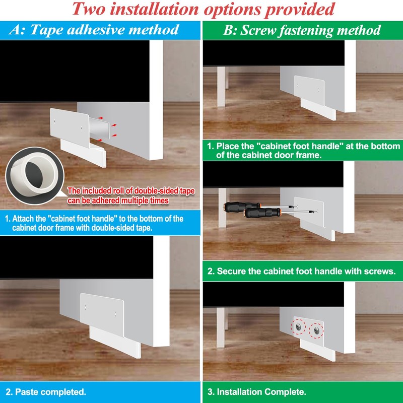 Cabinet Foot Pull For Trash Drawer,Hands Free Trash Opener,Durable Stainless