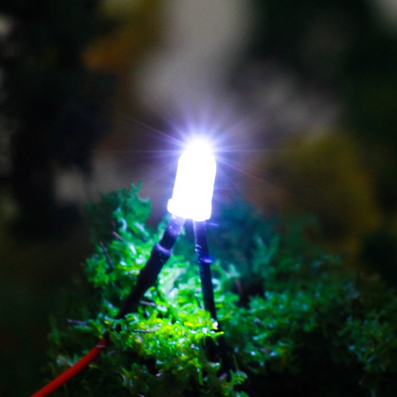 Evemodel L125W 20pcs Pre Wired 5mm Bright White Led Lamp