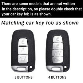 ontto 3-Button Key Fob Shell Fit for Kia Soul Sportage Sorento Rio Optima Forte 2011-2016,Smart Remote Key Cover Fit for Hyundai Veloster Azera Elantra Equus Genesis Sonata,Black